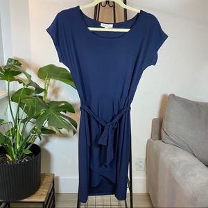 Wrap Tie Front Dress Navy S